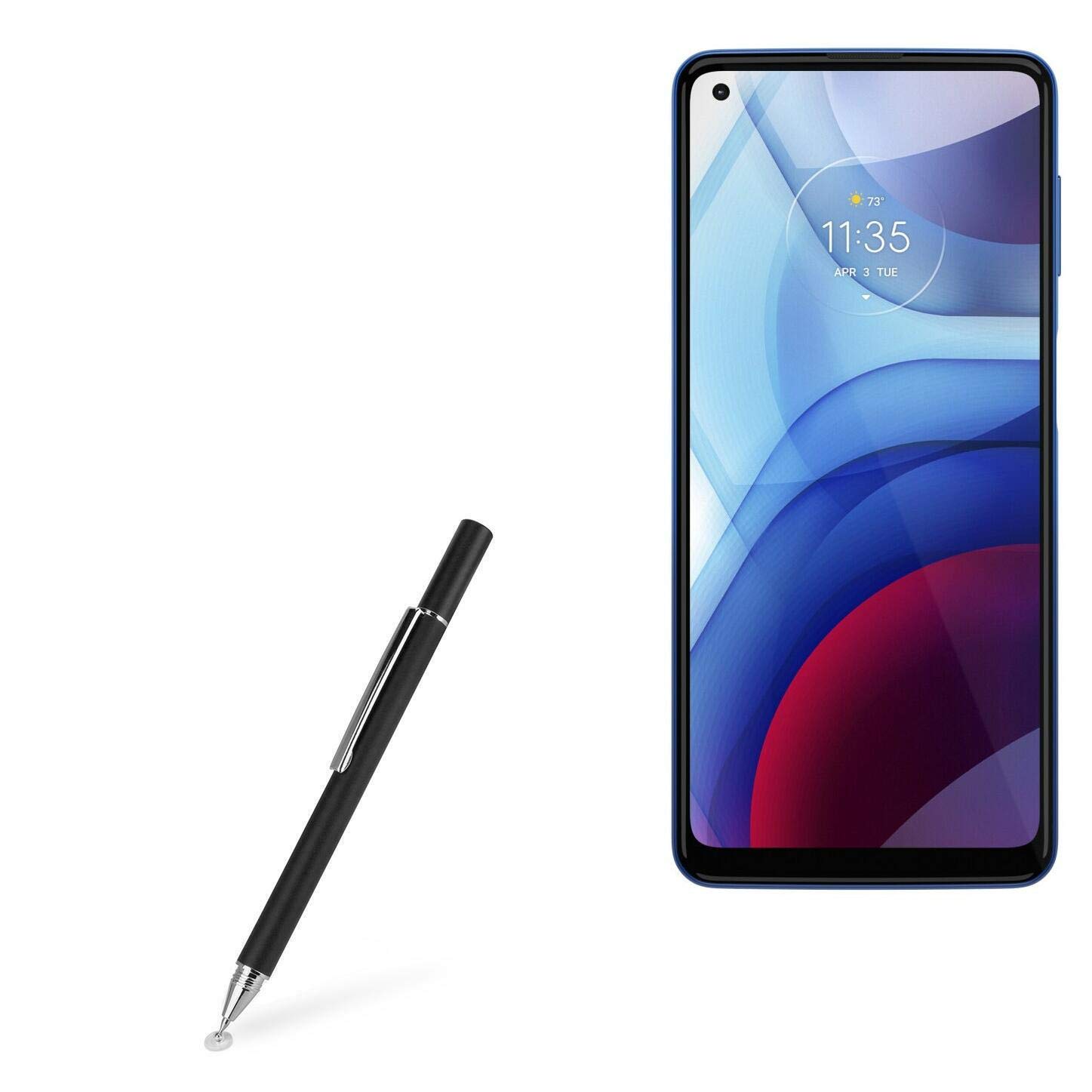 BoxWave Stylus Pen Compatible with Motorola Moto G Power (2021) - FineTouch Capacitive Stylus, Super Precise Stylus Pen for Motorola Moto G Power (2021) - Jet Black