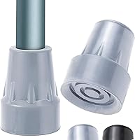 Vista 1 de Vive Walking Cane Tips 2 Pack (3/4 Inch) - Non-Slip Universal Rubber Replacement Tips for Walking Sticks, Crutches, Walkers, Canes