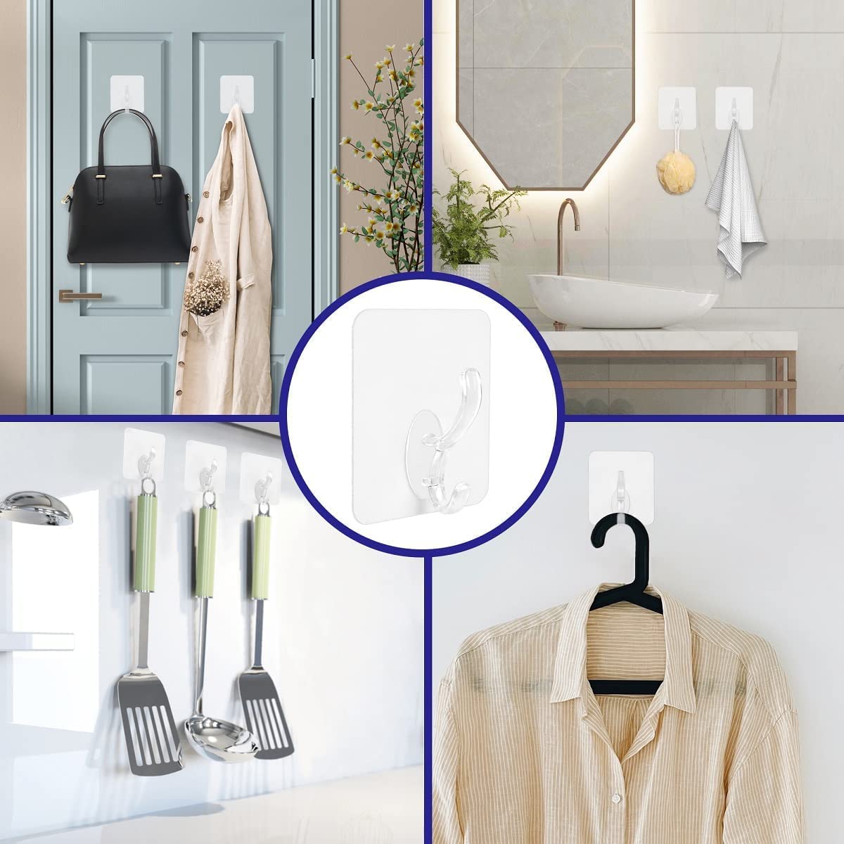 VEHTRI Wall Hooks - Adhesive Sticky Hangers -3