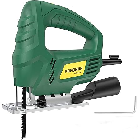 Amazon Popoman ジグソー 3000rpm 左右0 45 調節 コンパクト 400w 集塵機接続アダプター付き 初心者向け 日曜大工 Diy ソー 切断 Pmjs04a ジグソー