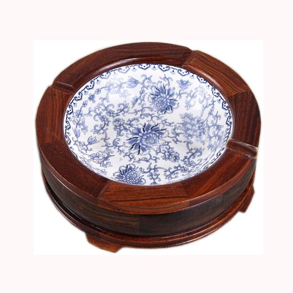 ashtray， Round Natural Wood Ashtray Handmade Cigarette Cigar Smoking Ash Restaurant Bar Home Office