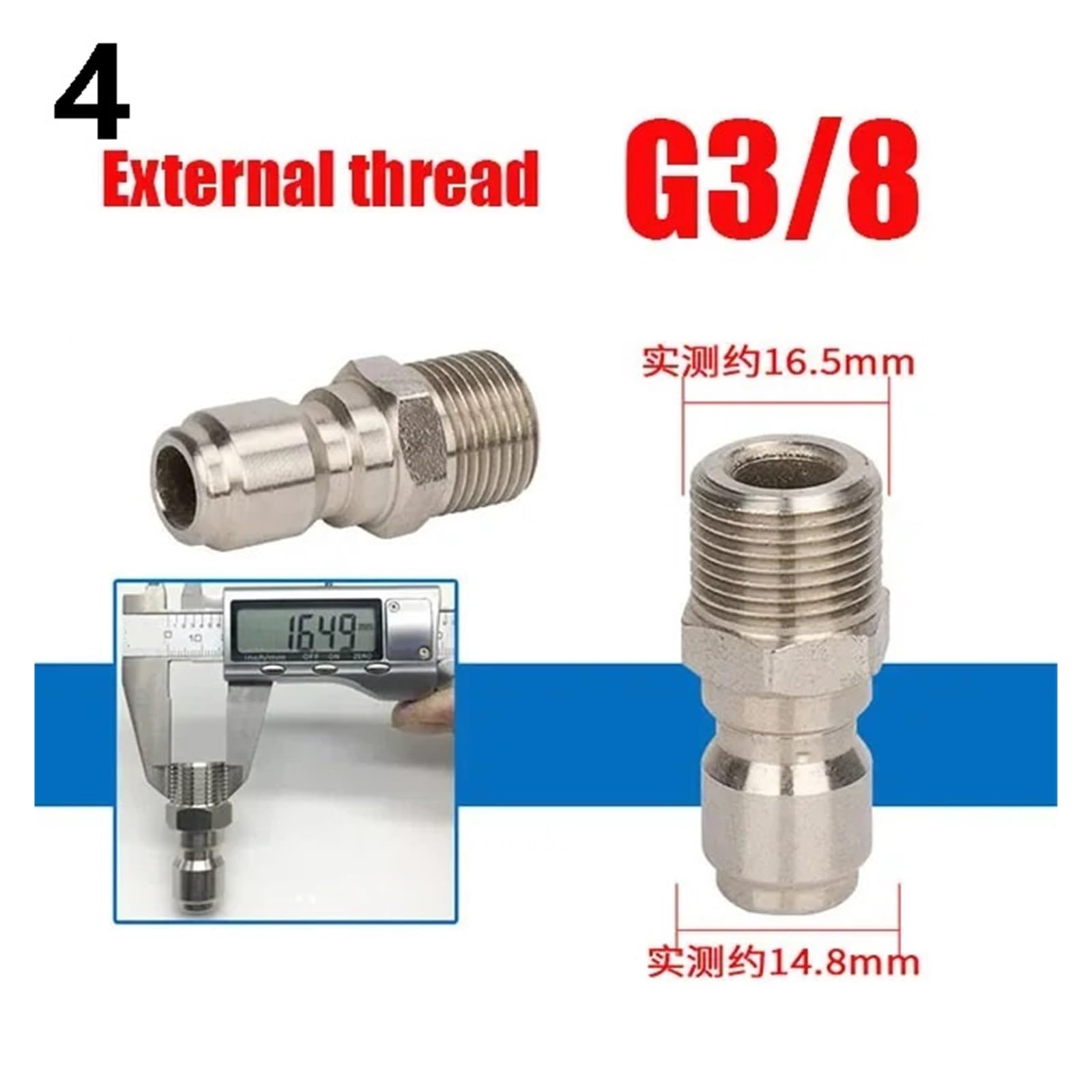 1 pz. Idropulitrice ad Alta Pressione 1/4 Adattatore Raccordo a sgancio rapido Kit connettore in Ottone Accoppiatore Maschio Femmina for Lancia idropulitrice Bollitore in Schiuma(4)