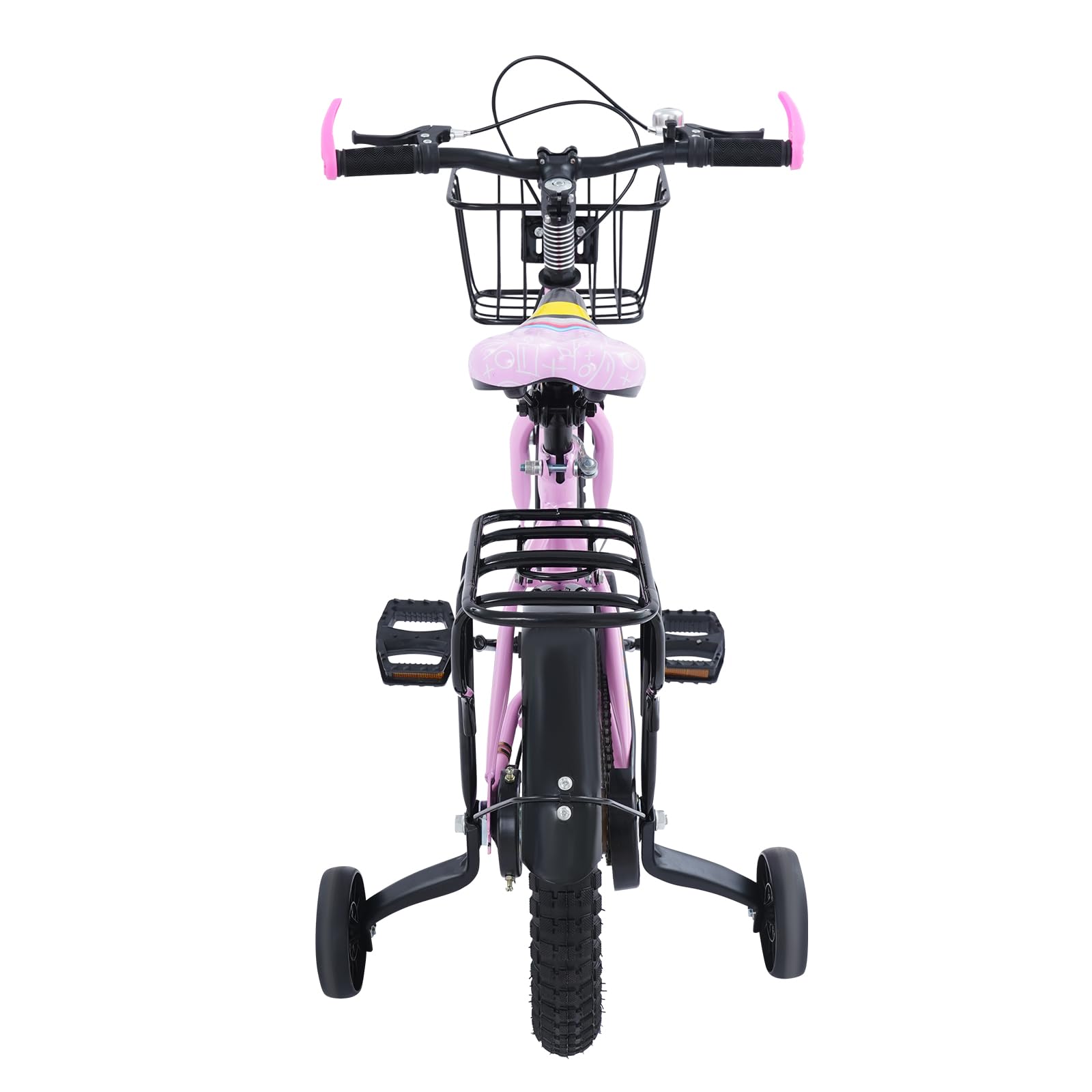 Bicicleta infantil de 12 pulgadas, para niños a partir de 2-3 años, niños y niñas, altura ajustable, con ruedas estabilizadoras extraíbles, soporte para botellas, freno de contrapedal y