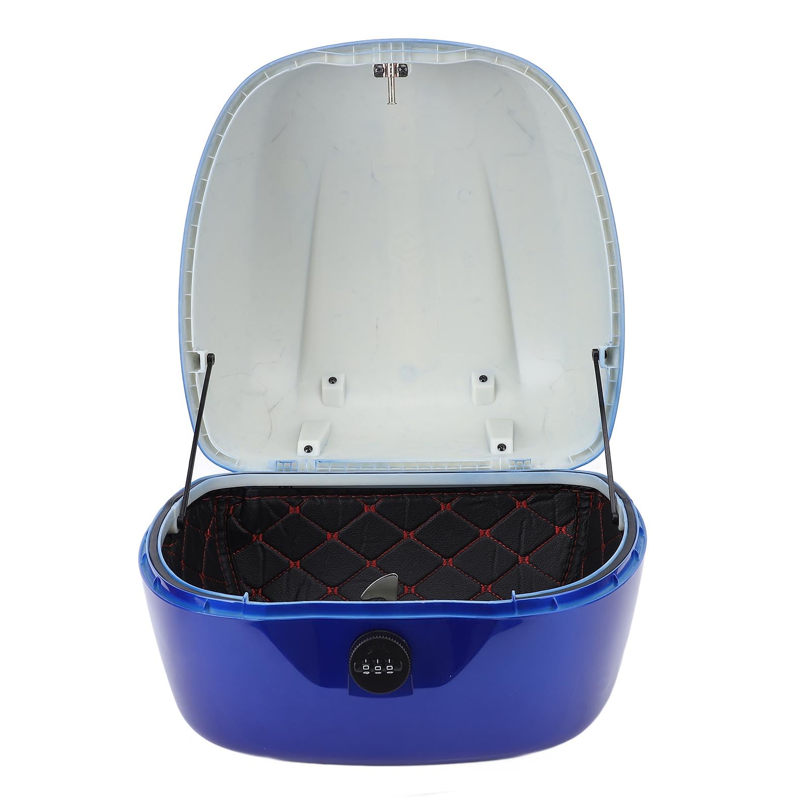 CHICIRIS Top Case de Moto, Coffre de Rangement 33 L ABS Verrouillable avec Doublure en PU Amovible et Lavable pour Motos, Scooters, Vélos électriques (Blue)