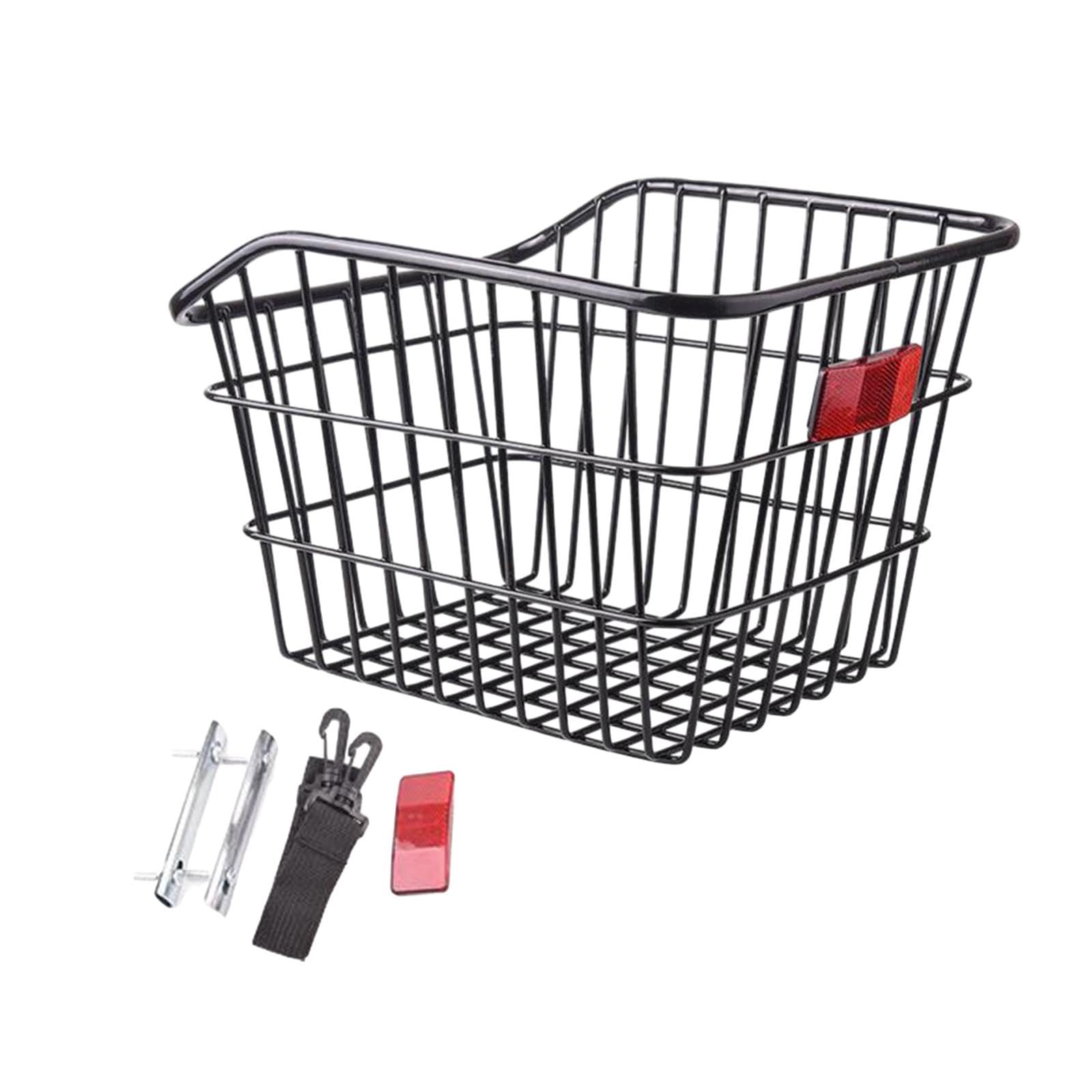 Amazon | 自転車カゴ 自転車バイクメタルワイヤーリアバスケット蓋なし