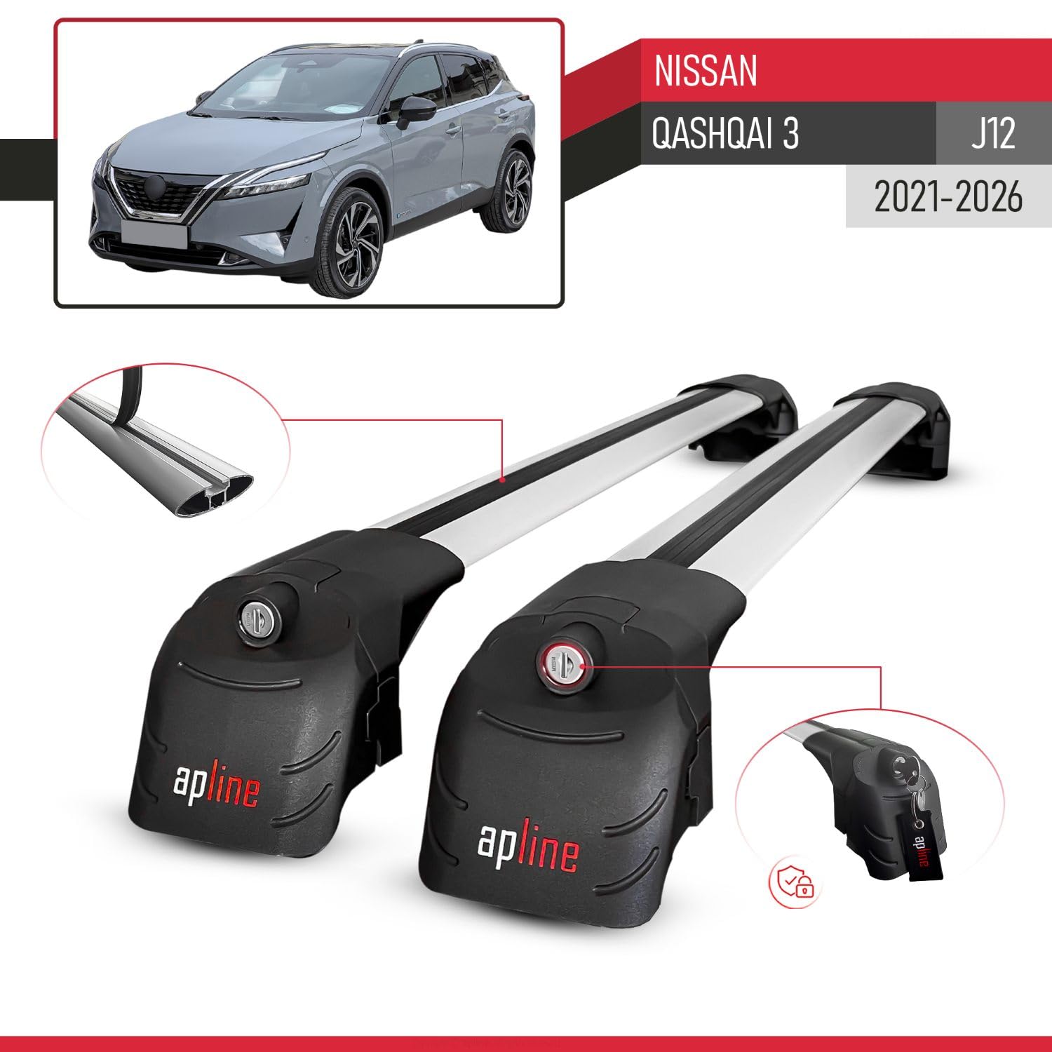 Dakkoffer ArtPlast 320 Liter Dakdragers Nissan Qashqai (J12) SUV vanaf 2021