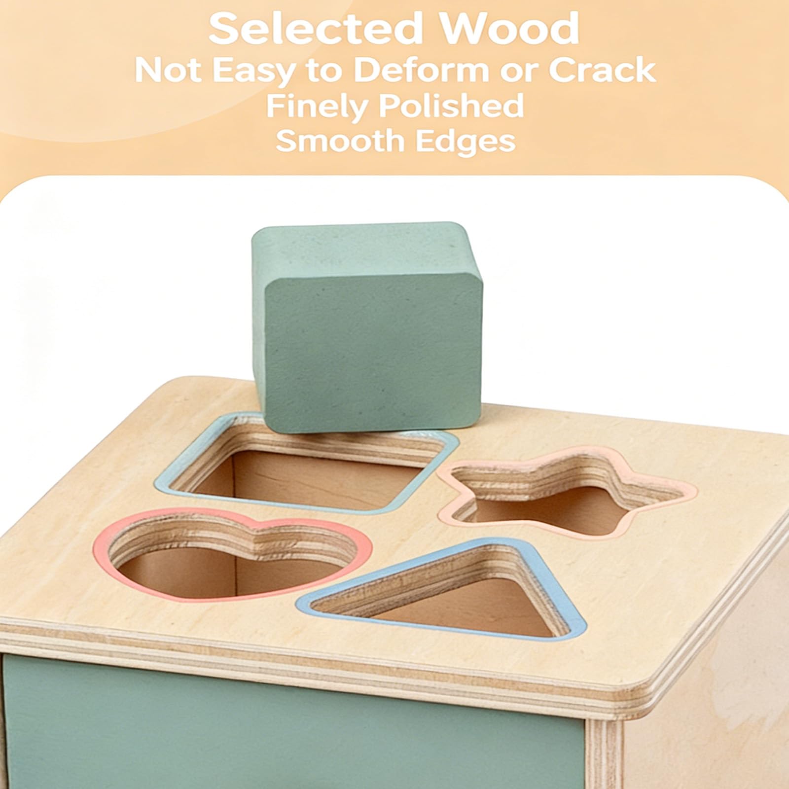 Geometrische Holzform, Farbsortierbox, Lernspielzeug für Kleinkinder, mit Holzstäbchen, Münze, Kleinkind Lernen