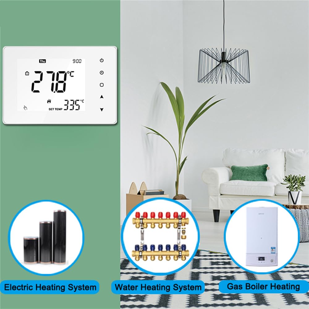 16A Smart Thermostat Wöchentlich programmierbarer LCD-Display-Touchscreen-Raumtemperaturregler für elektrische Heizung (TP818UHP)