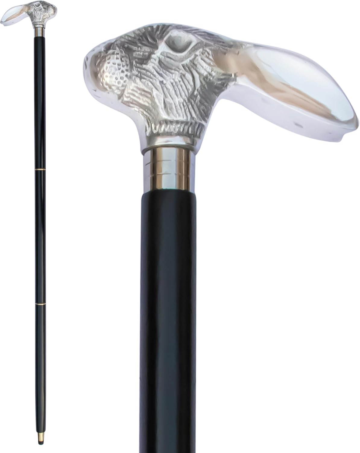 Brass Handle Victorian Telescope Foldable Wooden Walking Stick Cane Ideal Vintage Gift Men Women Father/Mother