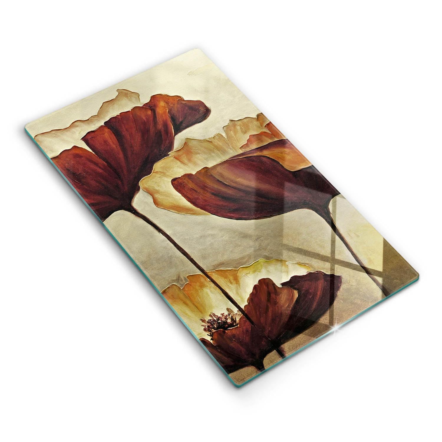 Protection plaque induction contre rayures 30x52cm Wallfluent cuisson fleurs boho