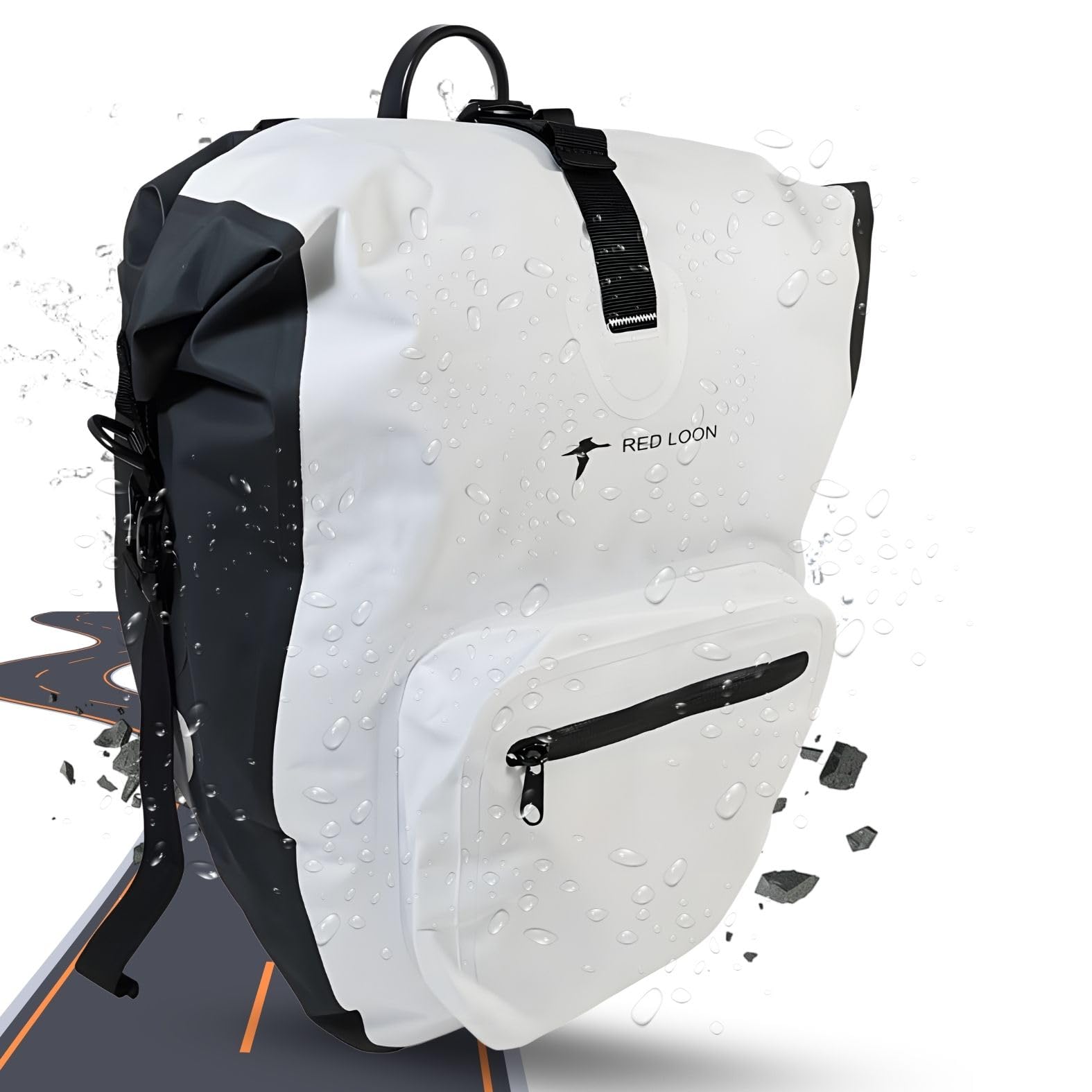 Red Loon - Borsa per bicicletta, colore: Bianco