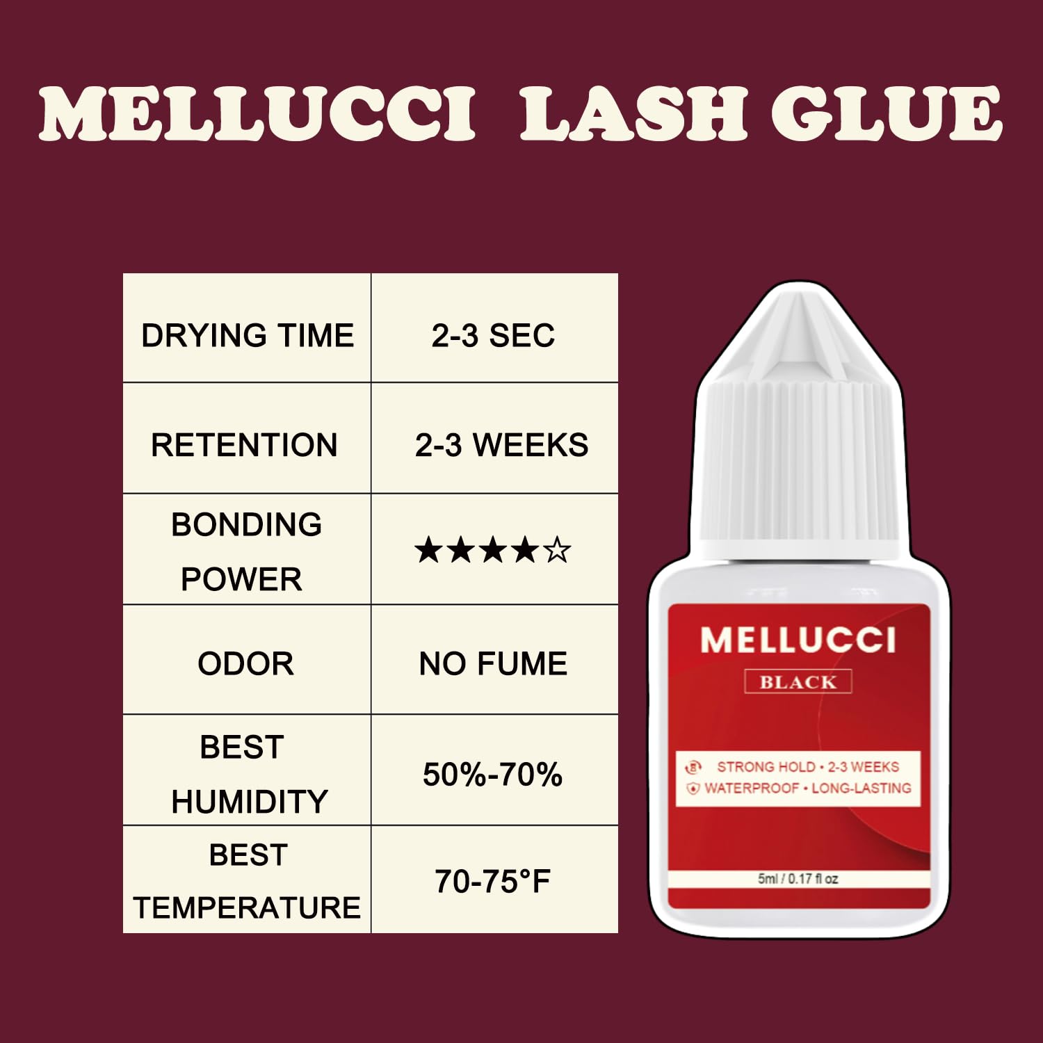 Alluring Glue for Sensitive Eyes 10ml Eyelash Extension, No Numes, No Irritaiton. Very Gentle