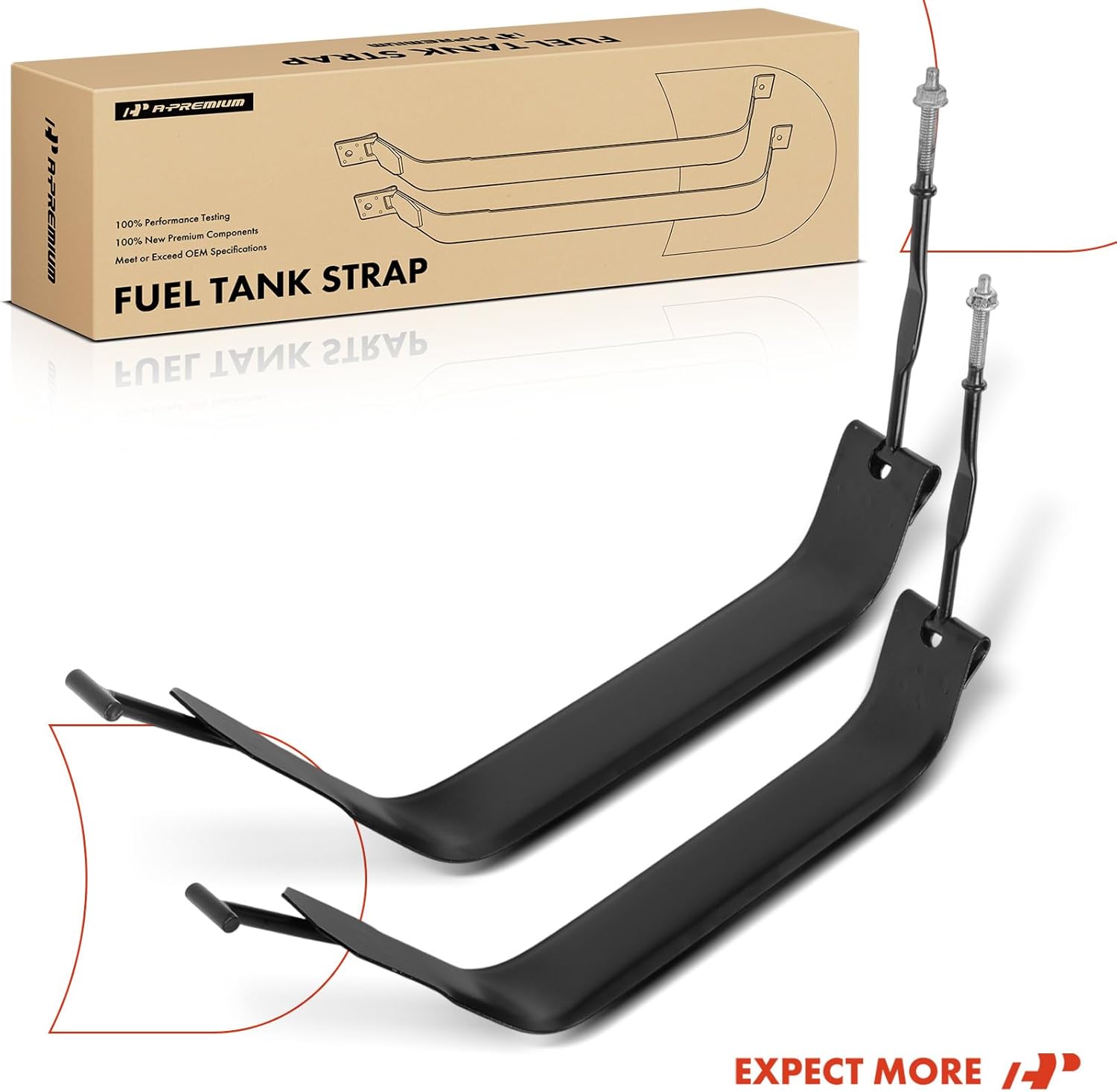A-Premium Fuel Tank Strap Compatible with Ford E-150/250 2003-2008 E-150/350 Club Wagon 2003-2005 with Mid-Ship Fuel Tank
