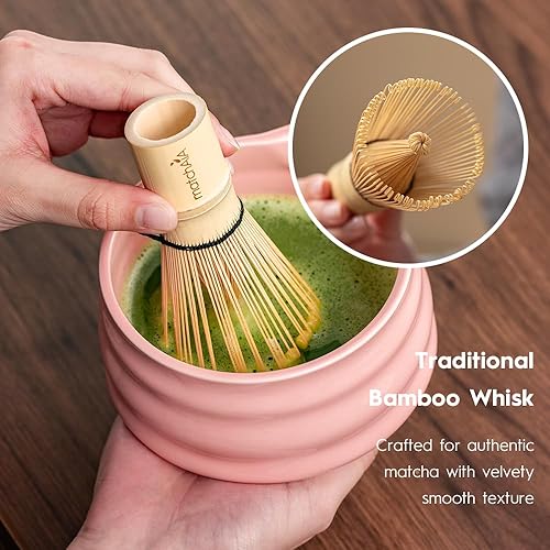 Miniatura 5 de Juego de batidor de matcha, cuenco de cerámica, batidor de bambú con soporte, tamiz, cuchara Schima, soporte para cuchara y toalla de té, kit