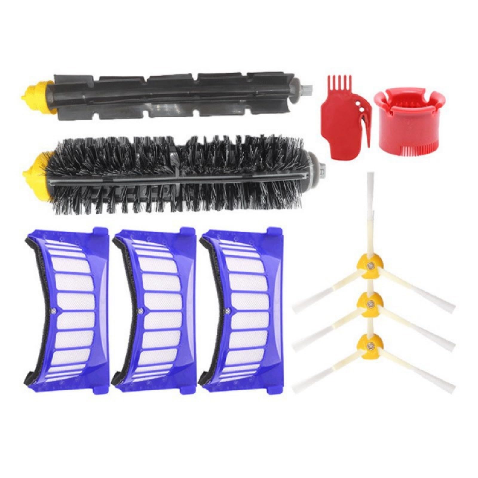 Elnwnnkc Complete Robot Vacuum Addons Set for 600 Models 3 Brushes, 2 Sieves, Tools, Quick Assembly Includes Main Brush Sieves Side Brushes Cleansing Tools