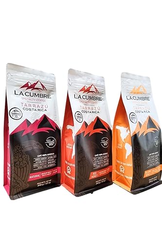La Cumbre Specialty Café en grano entero tostado medio, granos arábica, bajo en ácido, grano entero gourmet, vegano, kosher y apto para Keto,