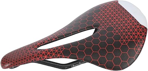 Miniatura 7 de Sillín de bicicleta de carretera, superficie de cuero de microfibra transpirable, fibra de carbono, acolchado de espuma robusta, estructura