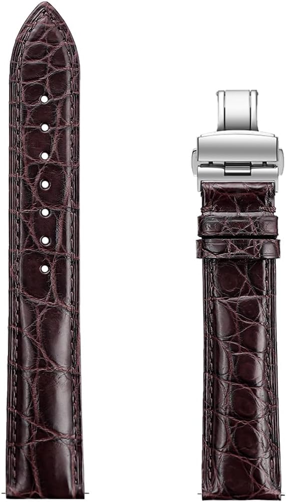 Alligator Leather Watch Band for Women Men Quick Release Bands Vintage Classic Wristbands Replacement Crocodile Strap for 18mm 19mm 20mm 21mm 22mm