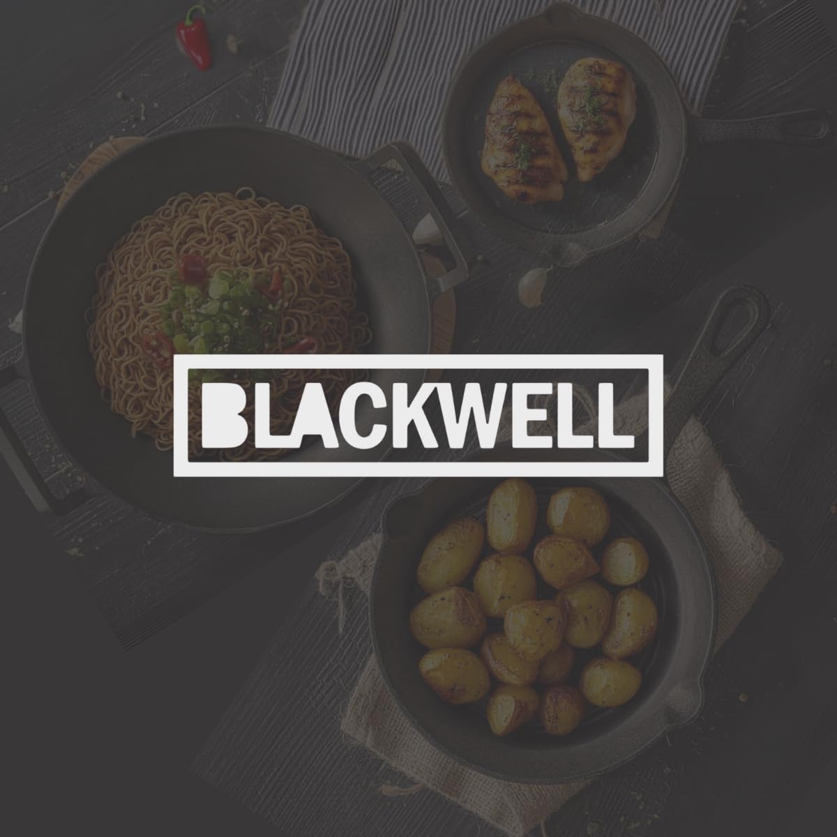 Plaque de cuisson Blackwell BBQ en fonte noire ø 30 cm - Sans revêtement antiadhésif 2 côtés
