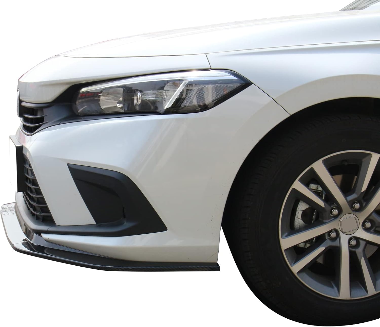 IKON MOTORSPORTS, Front Bumper Lip Compatible with 2022-2024 Honda Civic 11th Gen 4-Door Sedan & Hatchback, Carbon Fiber Print RS Style PP Front Bumper Lower Lip Spoiler Bodykit