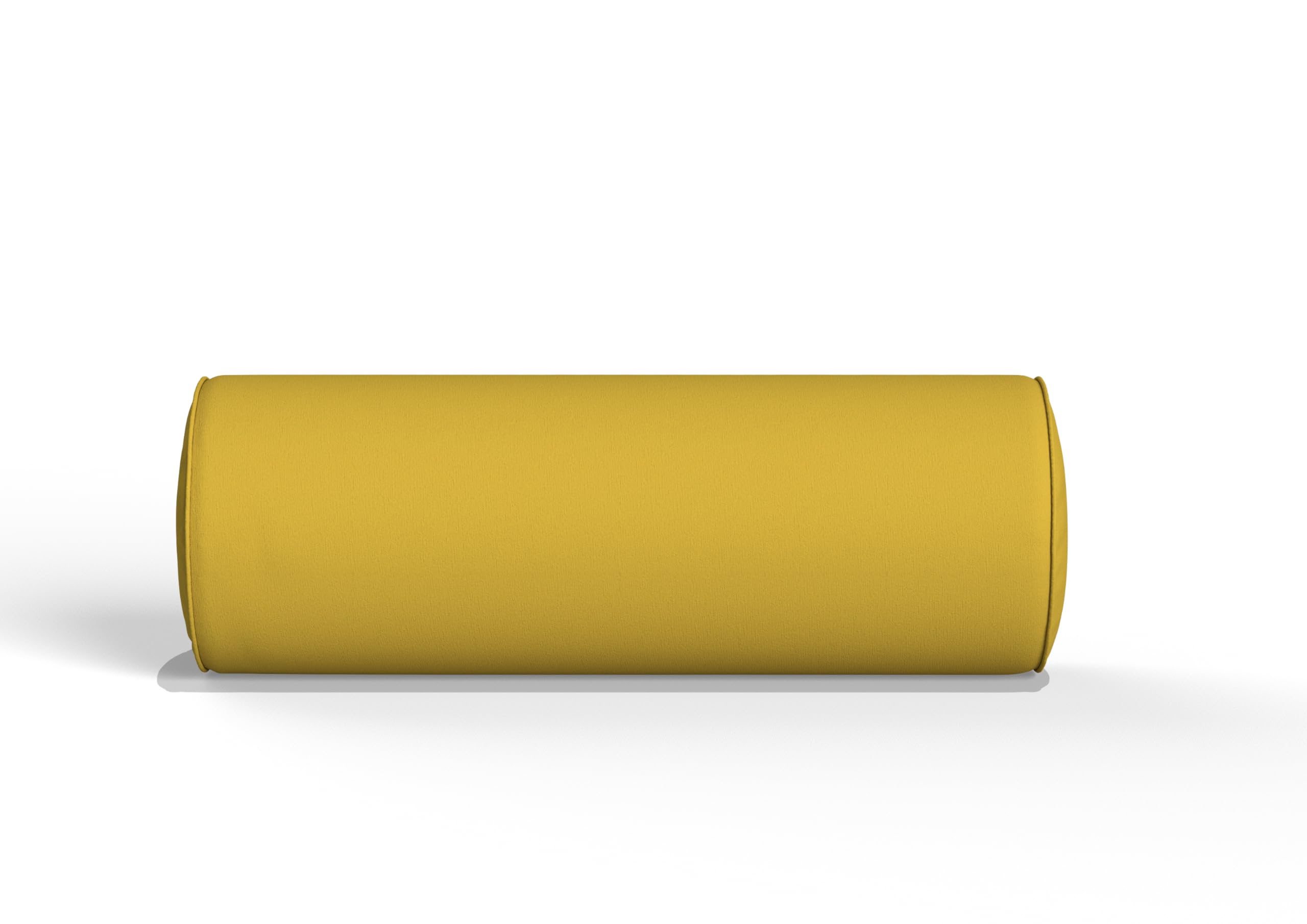 CHILIMILII Round Bolster pillow Large 20x60cm with Removable cover (Mustard)-Cervical Roll Bolster Pillow for Massage & Yoga-Hollowfibre Bolster Pillow For Stress Relief