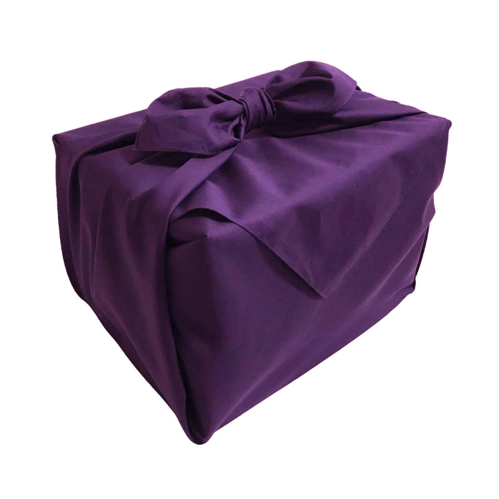 Japanese Furoshiki Wrapping Cloth Large 43in Purple Polyester Washable Japan