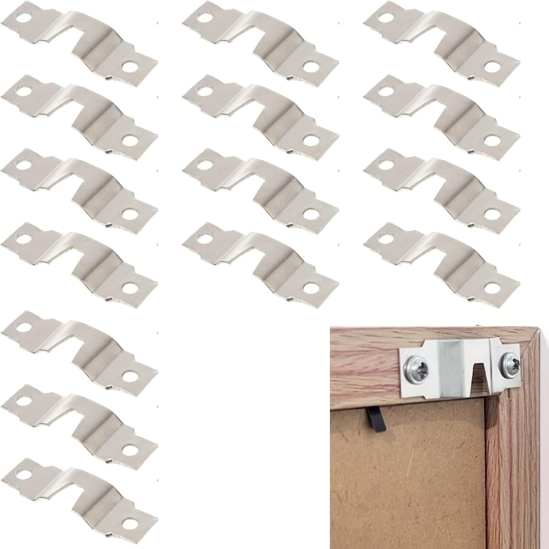 DEEGAAMART 16 Pack Sawtooth Picture Hangers Silver Metal Frame Hooks for Photo Frames, Wall Art, Paintings, Clocks – Heavy Duty Single Notch Hanging Kit for Home & Office-image-32