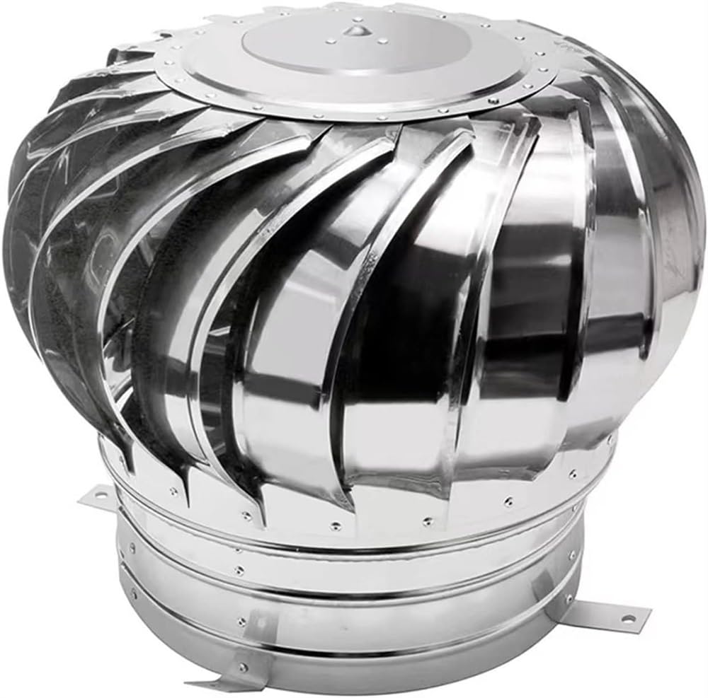 Chapeau de cheminée rotatif rond 400 mm inox anti-pluie pour évent