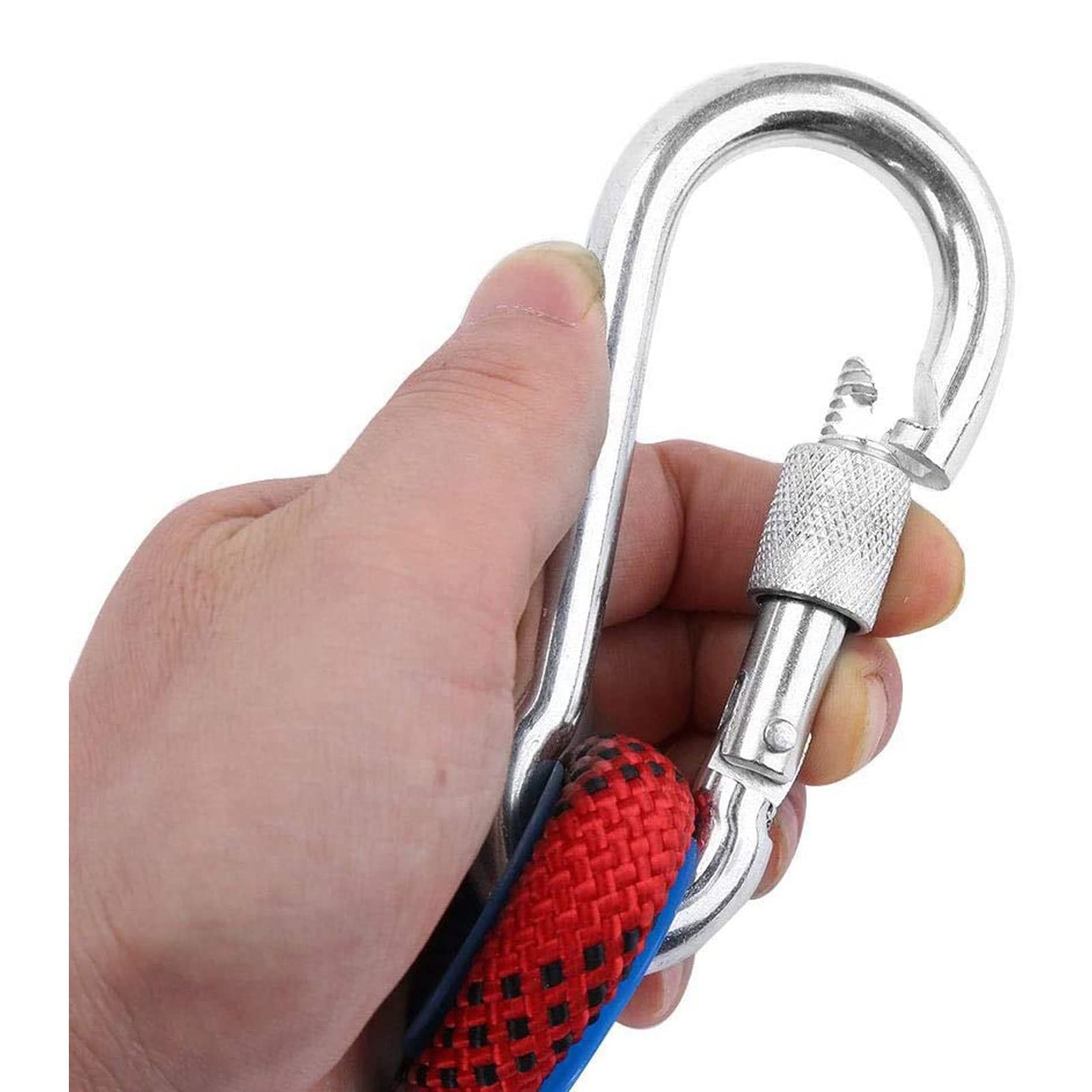 Corde D'escalade Statique Gangying 8mm - 20m - Avec 2 Mousquetons Acier - Pour Secours Et Outdoor