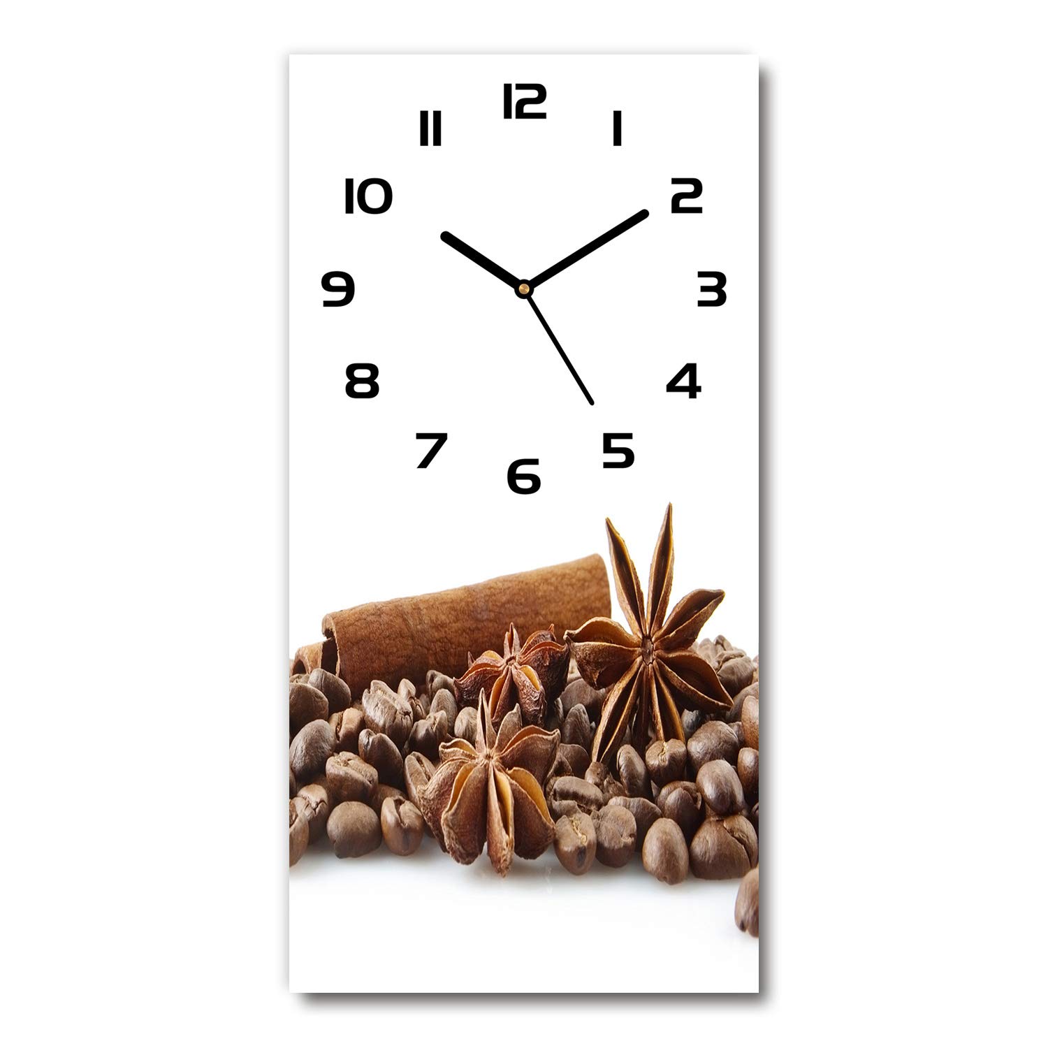 Horloge en verre de sécurité Tulup 30x60cm impression haute définition grains de café