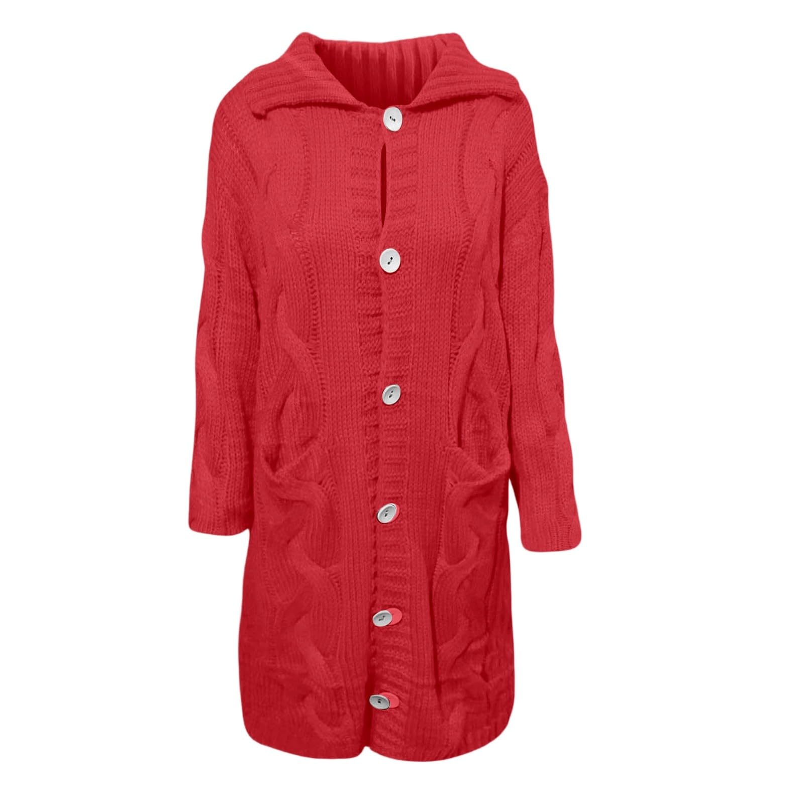 Cardigan Lungo Casual da Donna con Bottoni, Leggero, Lavorato a Maglia, Aperto sul Davanti