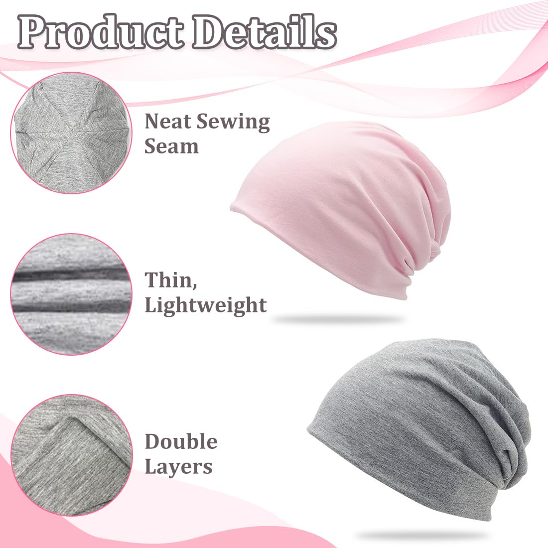 Gorro Pelo Rizado Dormir Unisex Ajustable Suave para Mujeres y Hombres