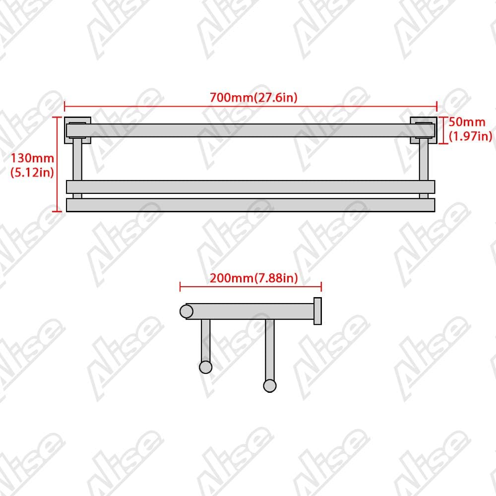 Gеt Sресіаl Prісе Alise 28-Inch Bathroom Lavatory Towel Rack Towel Shelf with Two Towel Bars Wall Mount Towel Holder,GZ8070-LS SUS 304 Stainless Steel Brushed Nickel