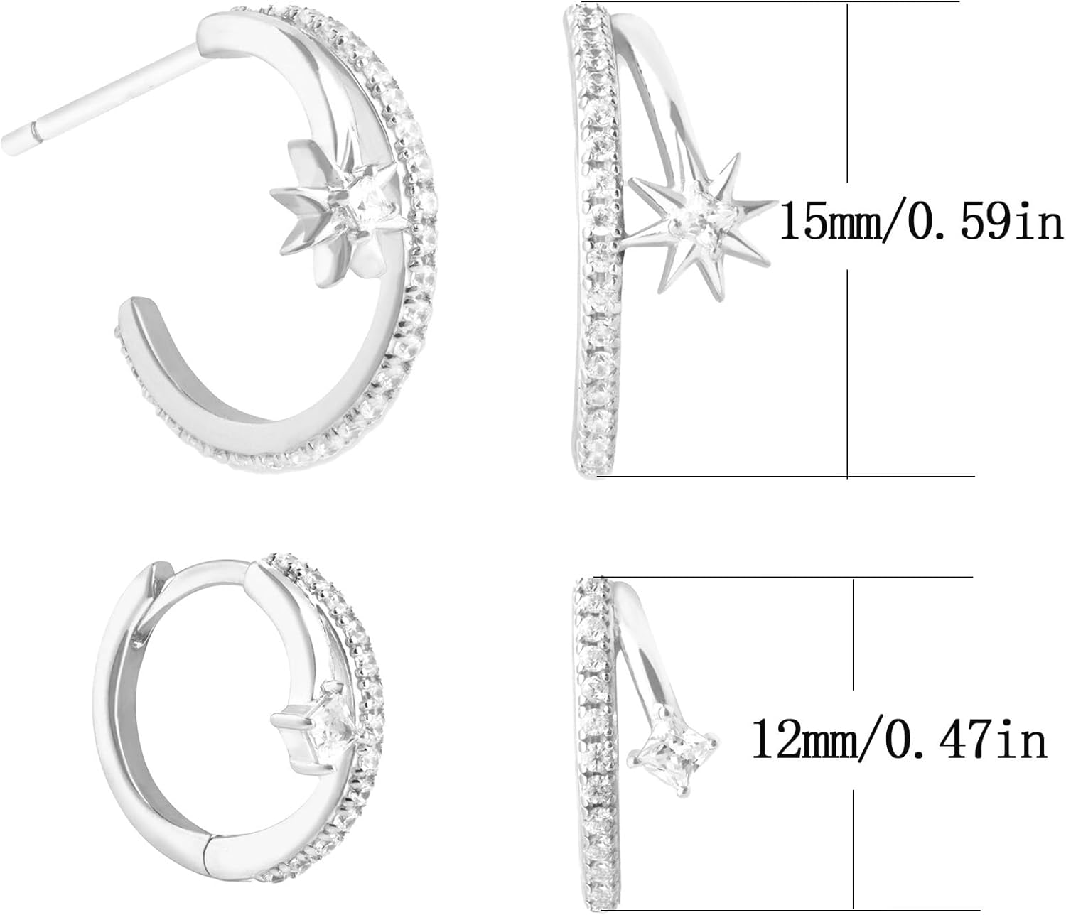 Gold Hoop Earrings For Women,Dainty 14K Gold/Silver Plated Hypoallergenic Huggie Earrings For Women Trendy Cute Huggie Earring Set Small Hoop Earring Stacks Women'S Jewelry - Image 4