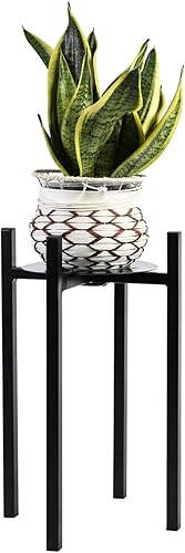 Miniatura 6 de Sunnyglade Soporte de metal para plantas en maceta, resistente, soporte para macetas de acero galvanizado con elegante diseño de mediados de siglo