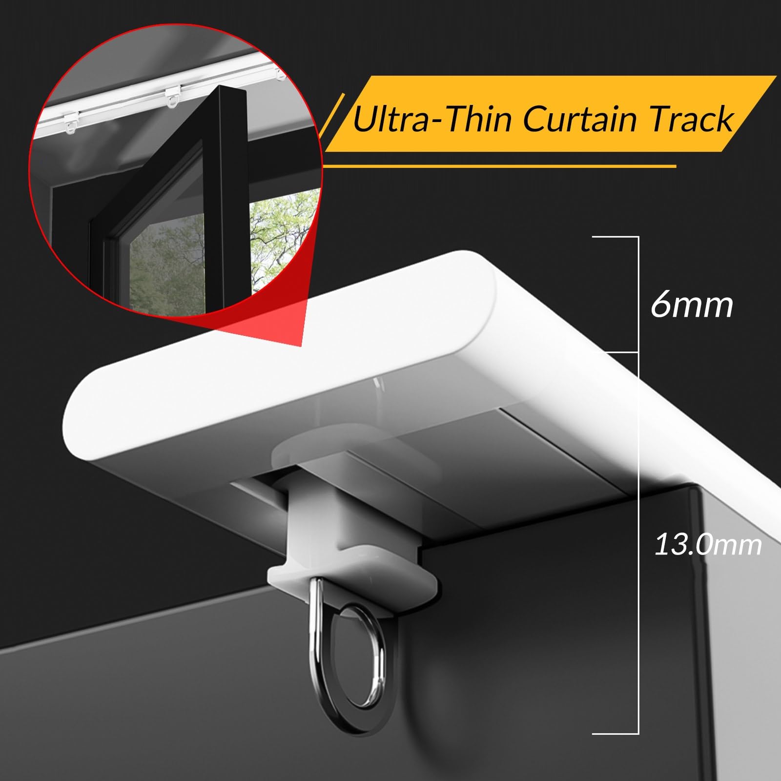 Aluminiowy sufit ain Track 300 cm (9,8 ft) - Wyciszony system przesuwny do salonu i sypialni - szyny gładkie - łatwe wkładanie mosiądzu h