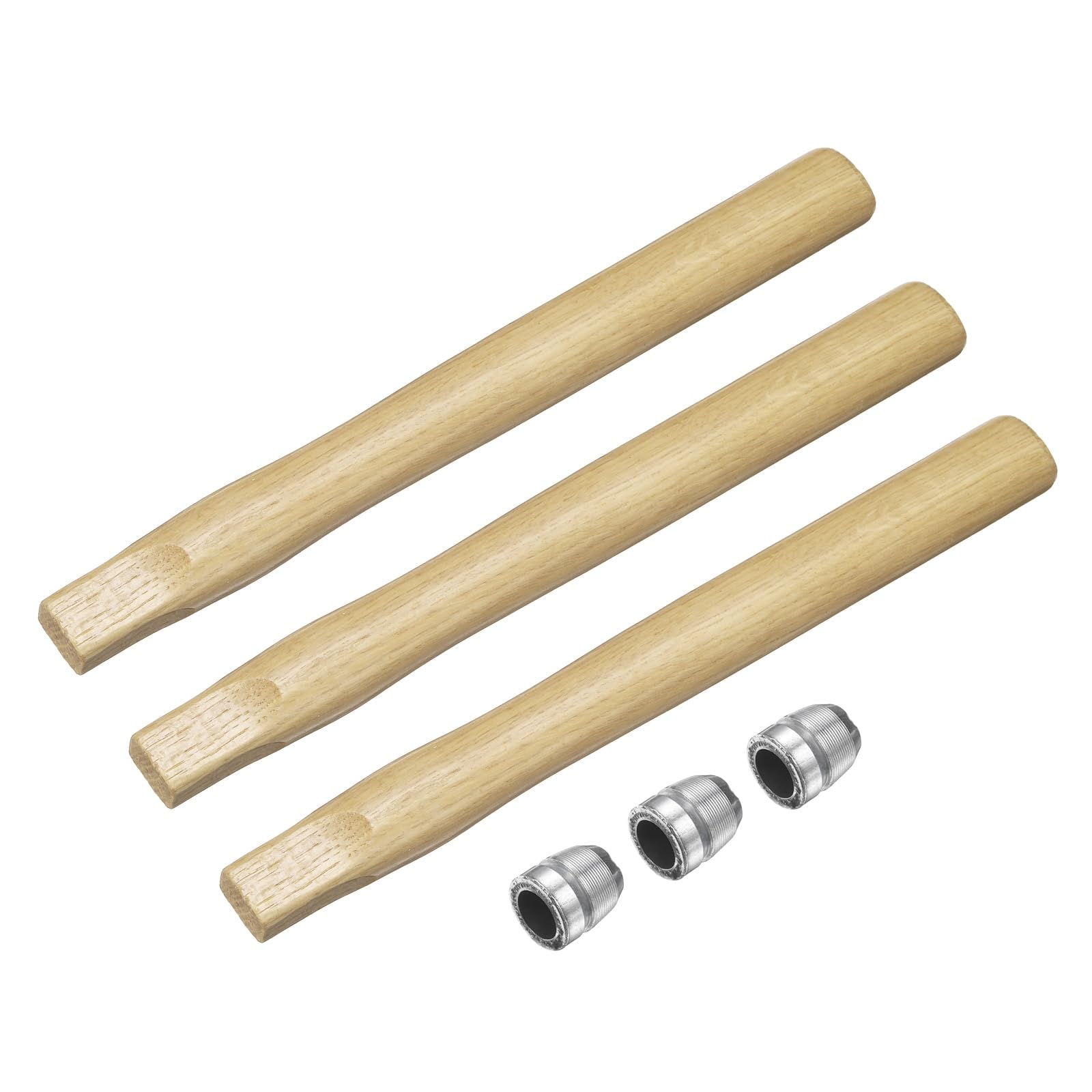 sourcing map 3pcs Wood Sledge Hammer Handle 13.8" Hammer Wooden Replacement Handles with Round Wedges for 2lb Round Octagonal Head Decking Framing Carpentry Construction DIY Sledge Axe Tools