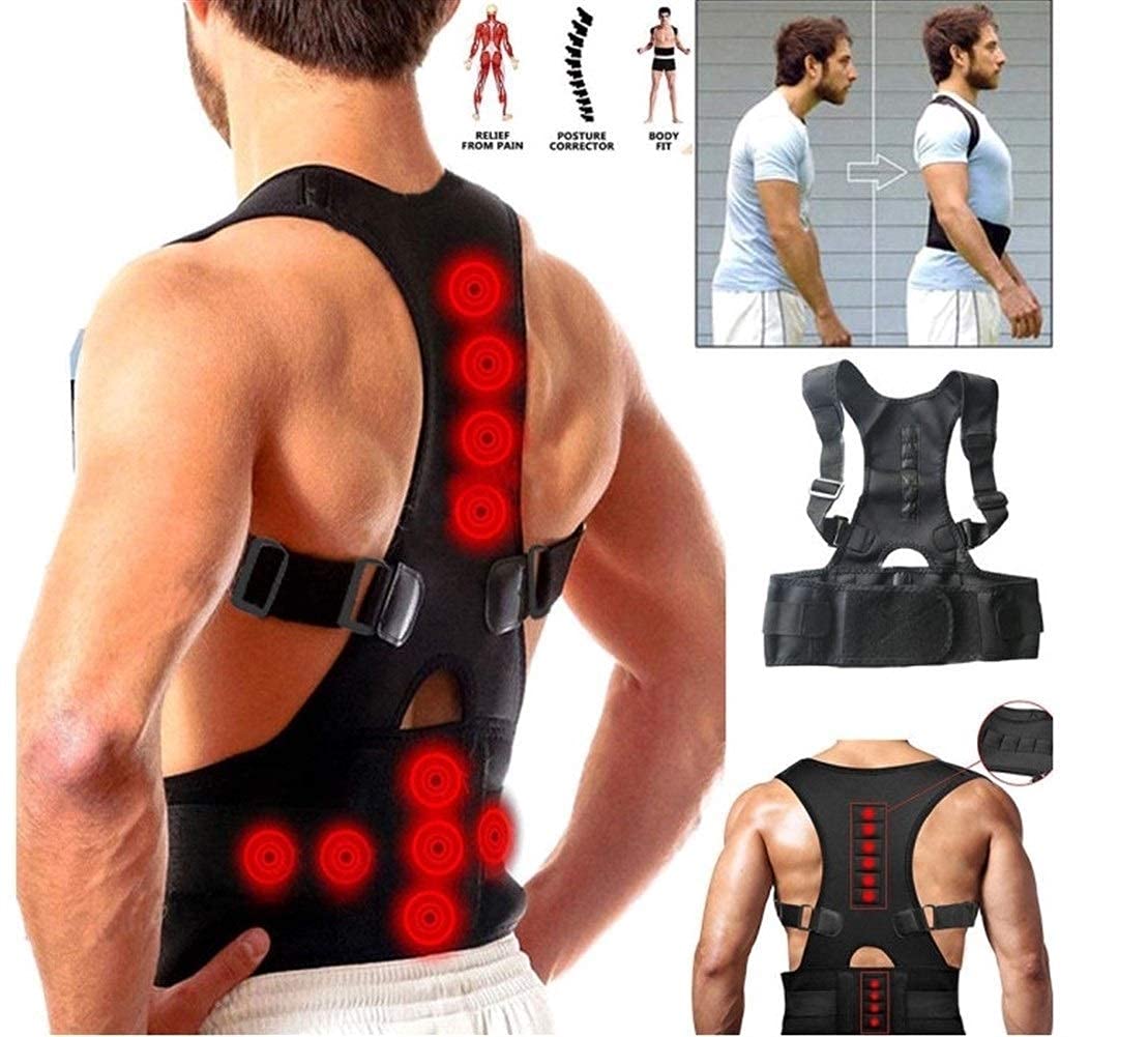 Corrector De Postura Ajustable Macho Hembra Soporte De Espalda Magnético Nylon Hombro Elástico Espalda Cinturón De Apoyo (Tamaño : XX-Large),Corrector De Postura Comfortable Anniversary