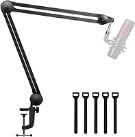 Vista 8 de InnoGear Soporte de brazo para micrófono, brazo de micrófono resistente, soporte de micrófono de suspensión con brazo de tijera boom con clip