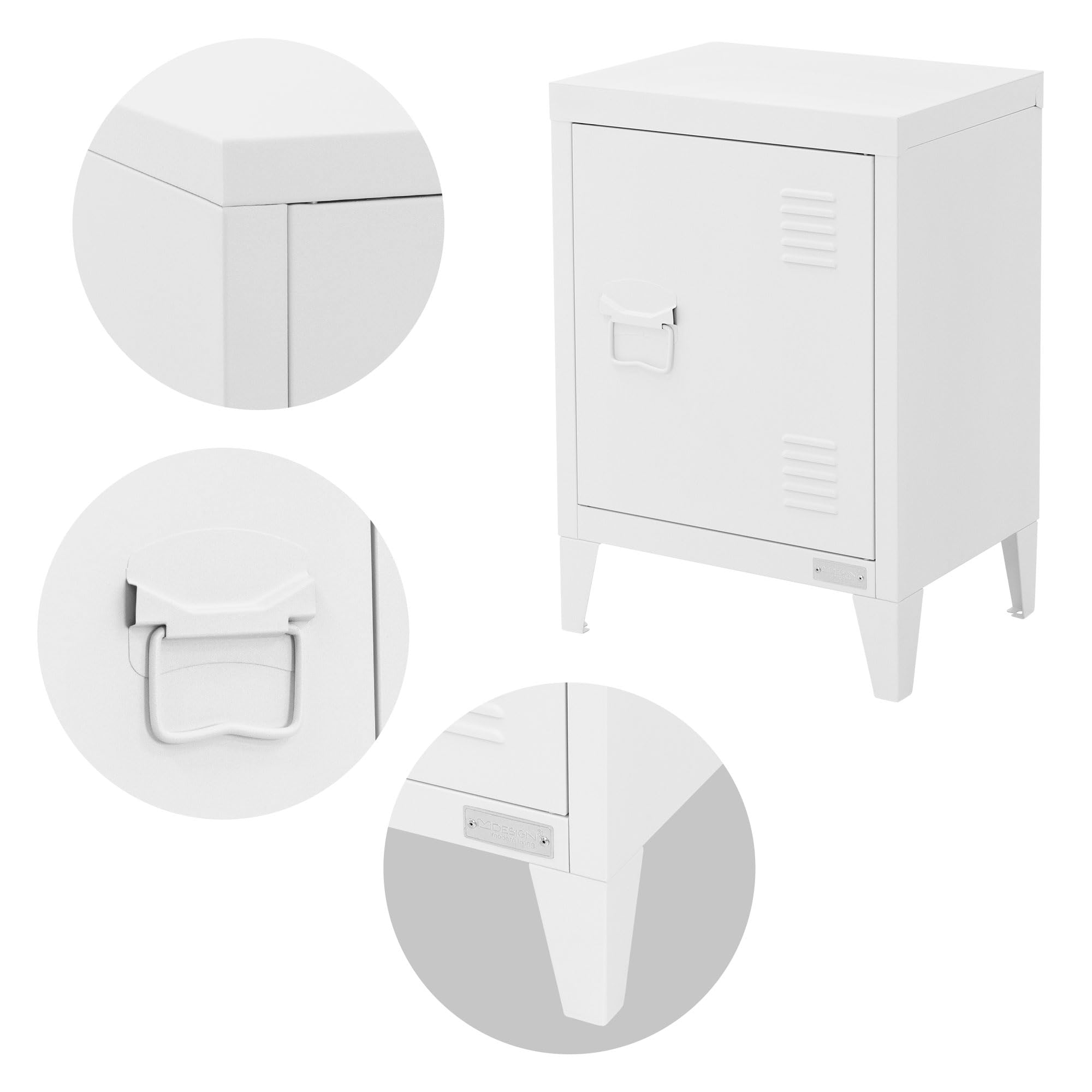 ML-Design Classificatore Industriale 40 x 30 x 58 cm in Acciaio Bianco Maniglia della Porta a Sinistra, Schedario in Metallo per Ufficio, Mobile Portadocumenti con 1 Anta, Armadio per Archiviazione