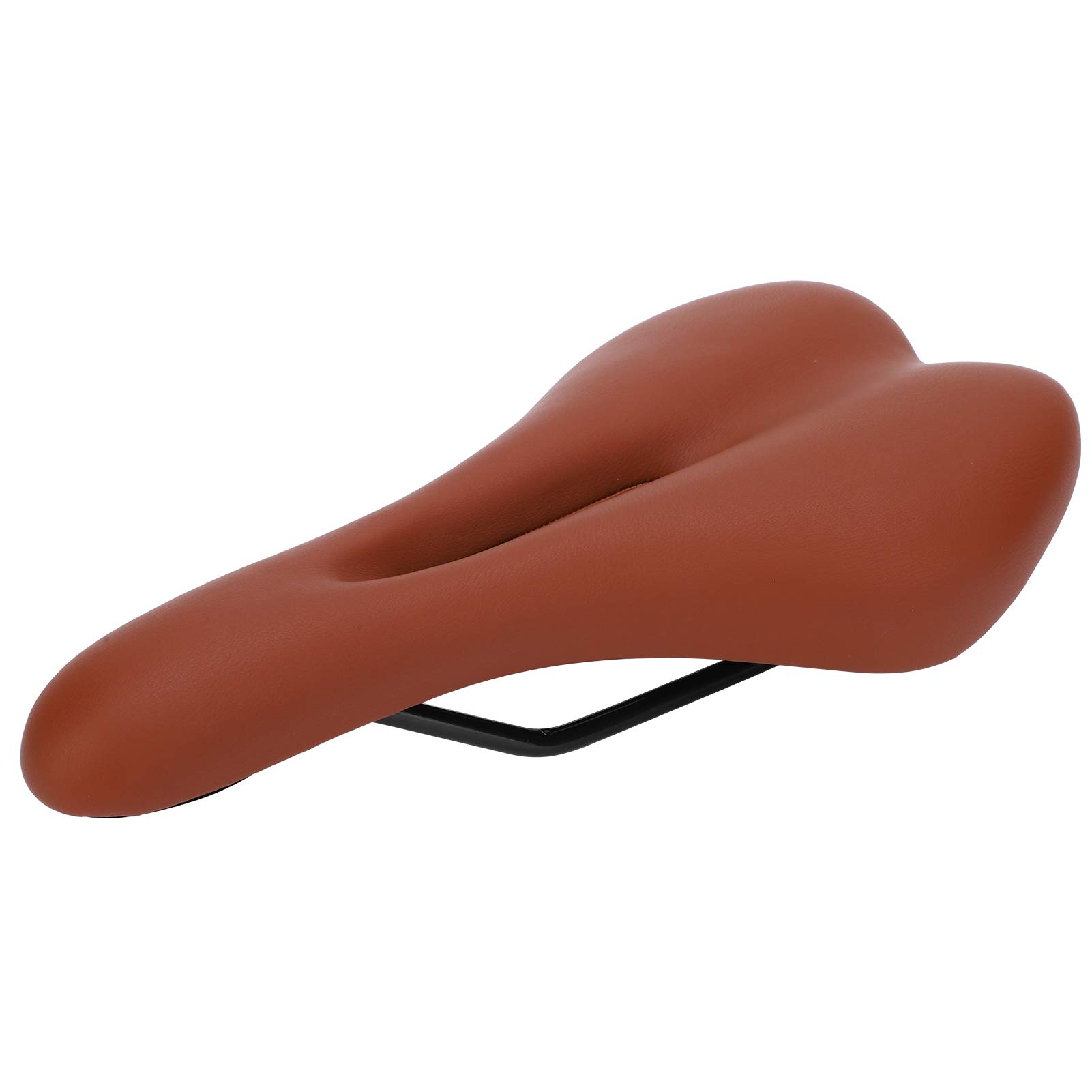 Leapiture Mountain Bike Saddle Thicken Hollow Center Design Bicycle Saddle Shock Proof Cycling Soft Cushion for Road, Mountain, Fixed Gear Bikes (Brown)