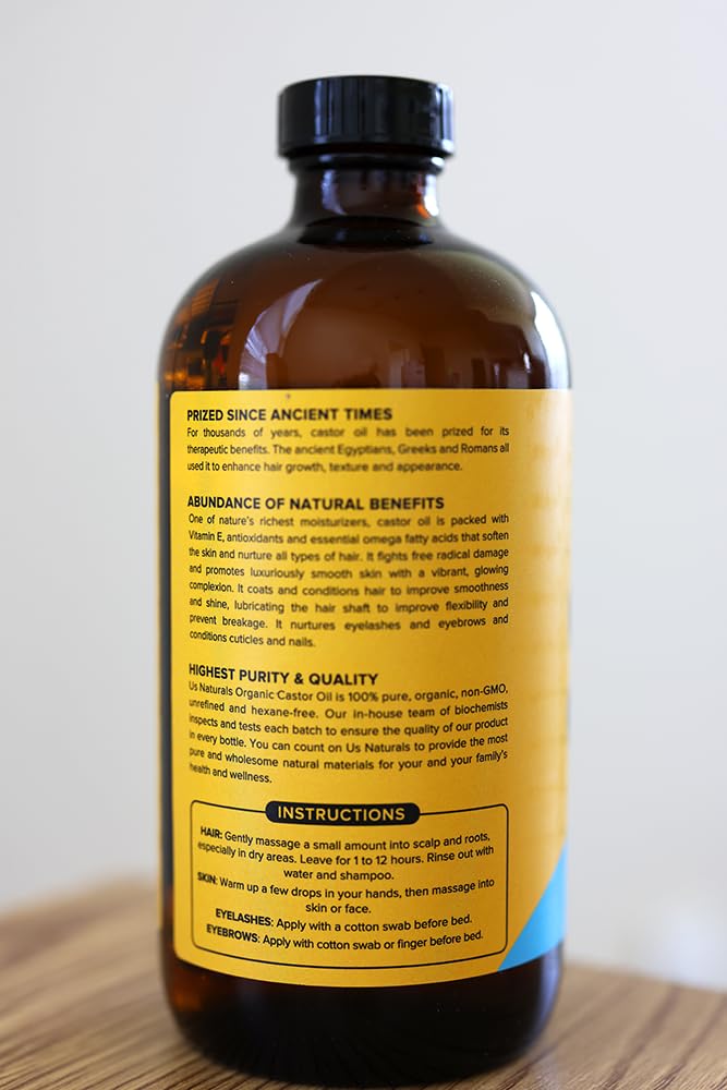 16oz Organic Castor Oil – Glass Bottle – USDA Certified Organic & Non-GMO – 100% Pure, Cold-pressed, Unrefined, Hexane-free – Premium Glow-Boosting Oil for Skin, Hair, Lashes, Nails & More - Image 9