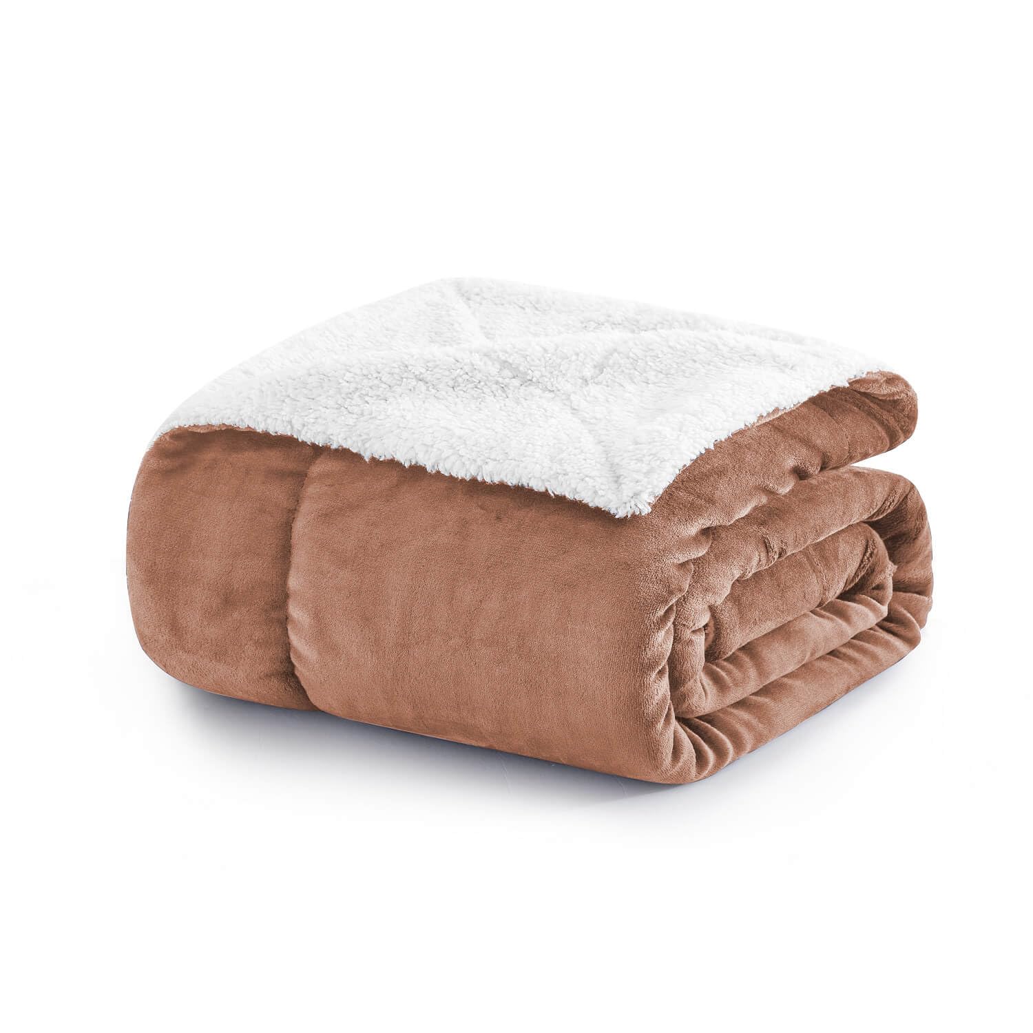 Moonlight20015 Camel Sherpa Fleece Throw Blanket Queen Size - Fluffy & Soft Large Blankets For Bed - Microfiber Solid Warm Thick Throws For Sofas And Couch (, 220X240cm)