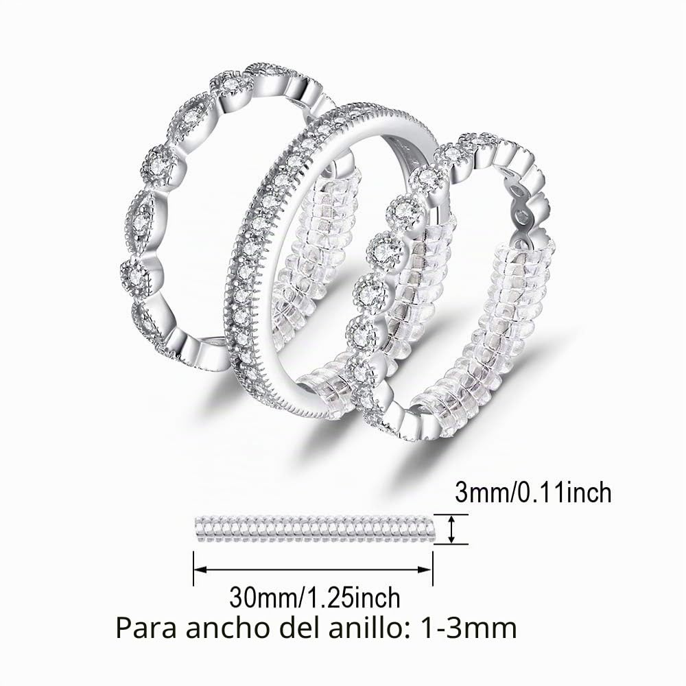 JewelryPalace 3 bandas de eternidad apilables con circonitas cúbicas para mujer, plata 925, marquesa, anillo de compromiso para mujer, chapado en oro, oro amarillo, oro rosa, símbolo de infinito