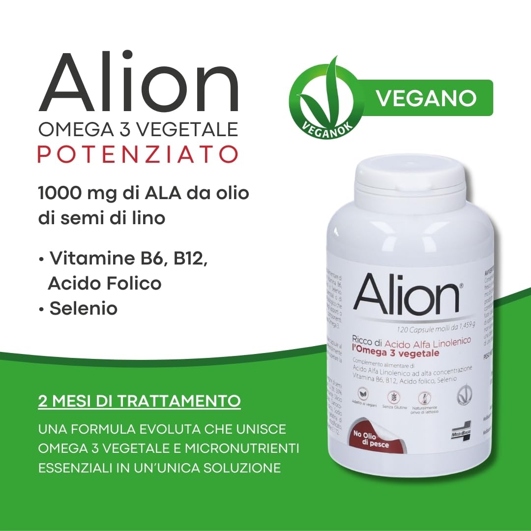 Omega 3 | Alion 120 capsule - vegano, senza lattosio, senza glutine - 100% vegetale