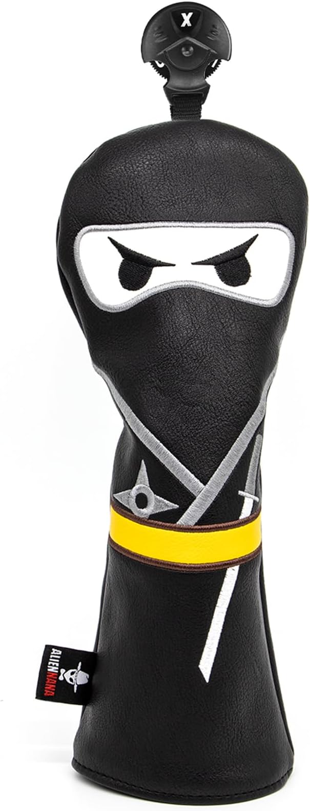 Golf Headcover 3 Wooden Headcover Ninja Design Magnetic Closure Elegant Embroidery Premium Leather Driver Fairway Wood Hybrid Blade Mallet Putter Cover Wood Head Cover