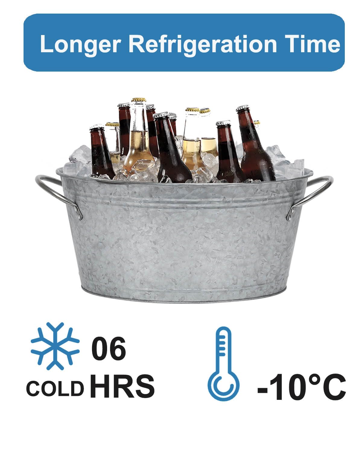 Bañera de metal galvanizado de 4 galones, elegante cubo de hielo ovalado con asas para fiestas y eventos, cerveza, vino, champán, whisky, cóctel, enfriador de hielo para Navidad y Halloween bar