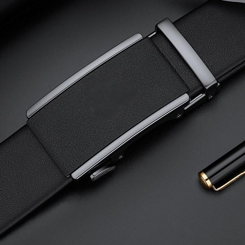 JSEIAJB Belt Men's Leather Frosted Automatic Buckle Waist Belt Men's Pants Belt4