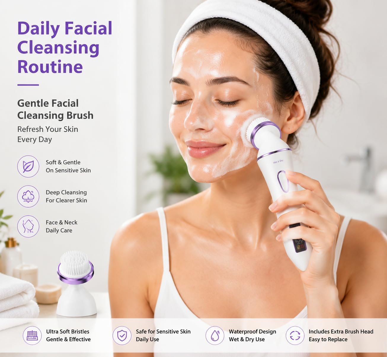 4-in-1 Lady Shaver for Women, Waterproof Electric Razor & Body Trimmer