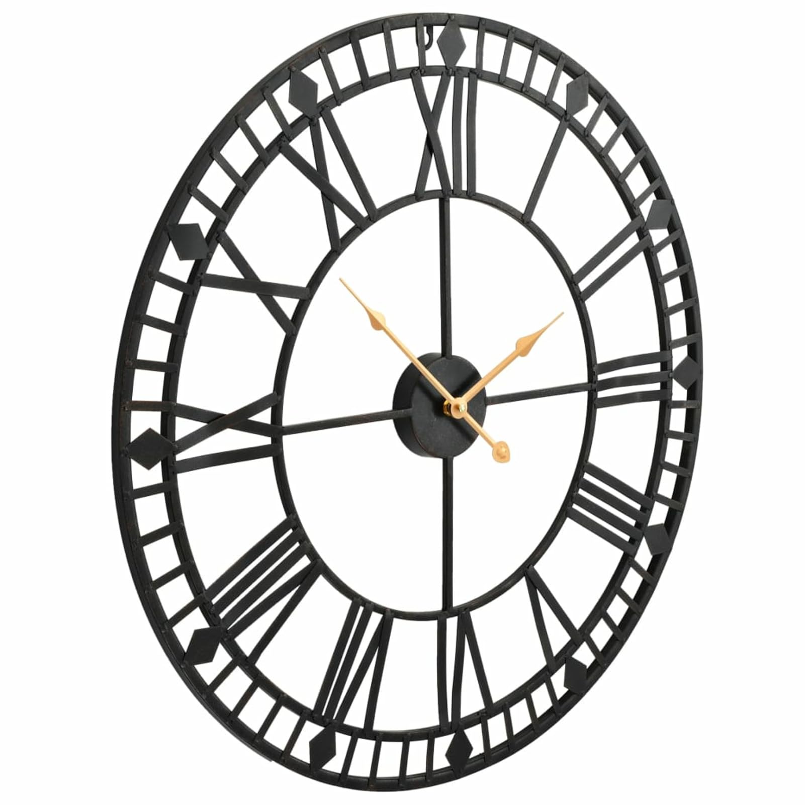 Homgoday Reloj de pared vintage con movimiento de cuarzo de metal, 60 cm, XXL